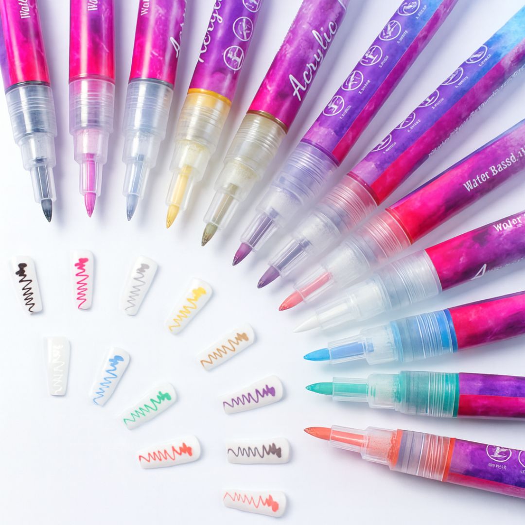 KIT 12 MARCADORES DECORATIVOS DE UÑAS NAIL ART