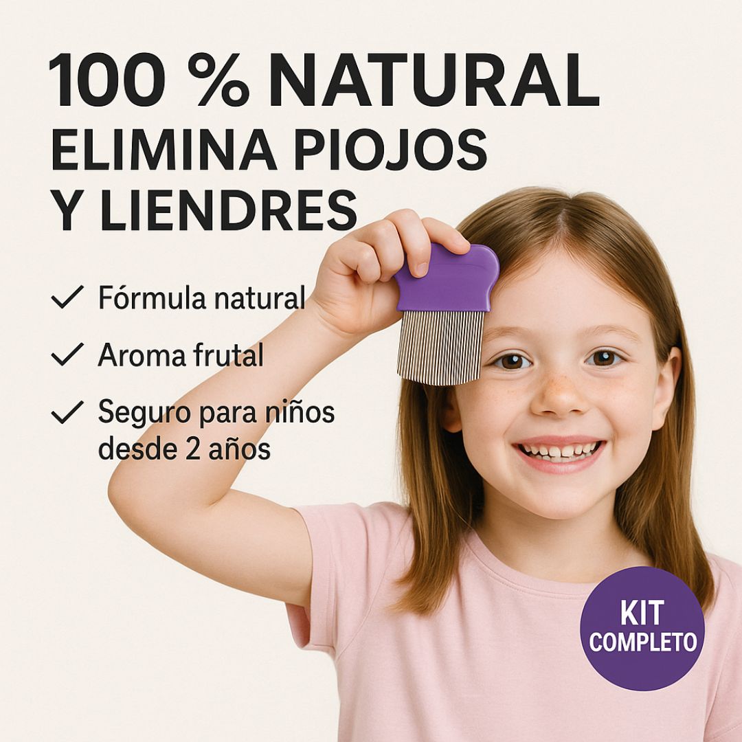 Kit Tratamiento Antipiojos Esencia Magica Natural + Spray Preventivo + Peine