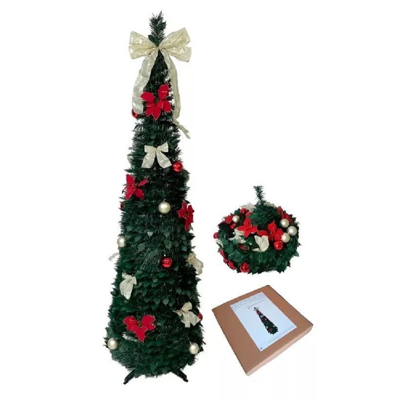 Arbol De Navidad Plegable 1.5mtros + Extensión 200 Bombillos GRATIS!
