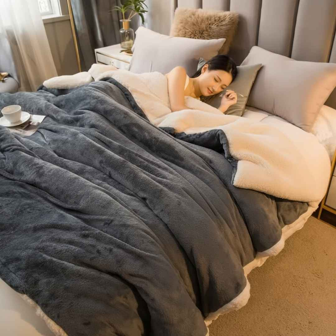 Cobija Premium Piel de Conejo King – Lujo y suavidad en cada descanso