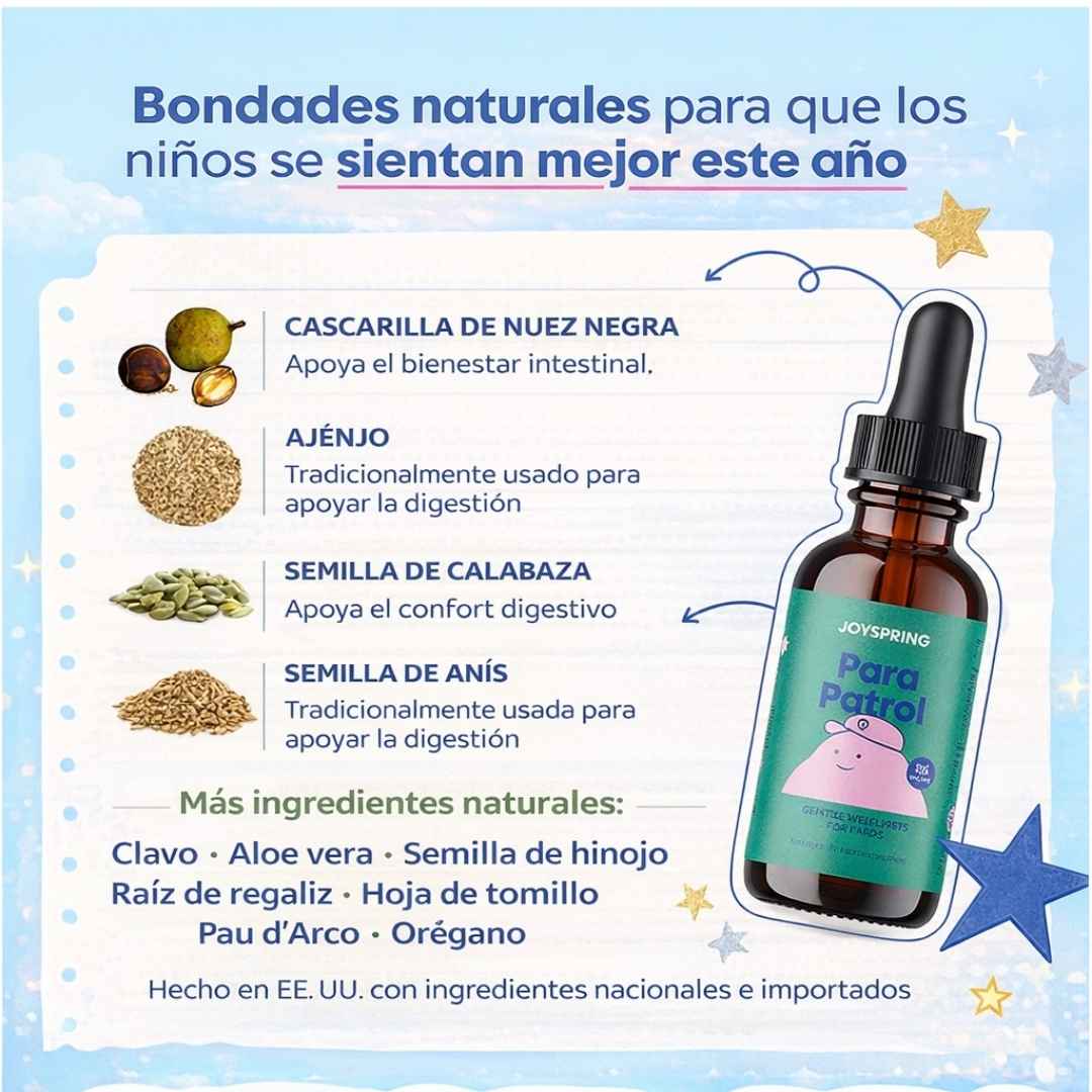 ParaPatrol – Apoyo Digestivo Natural para Niños Activos y Felices