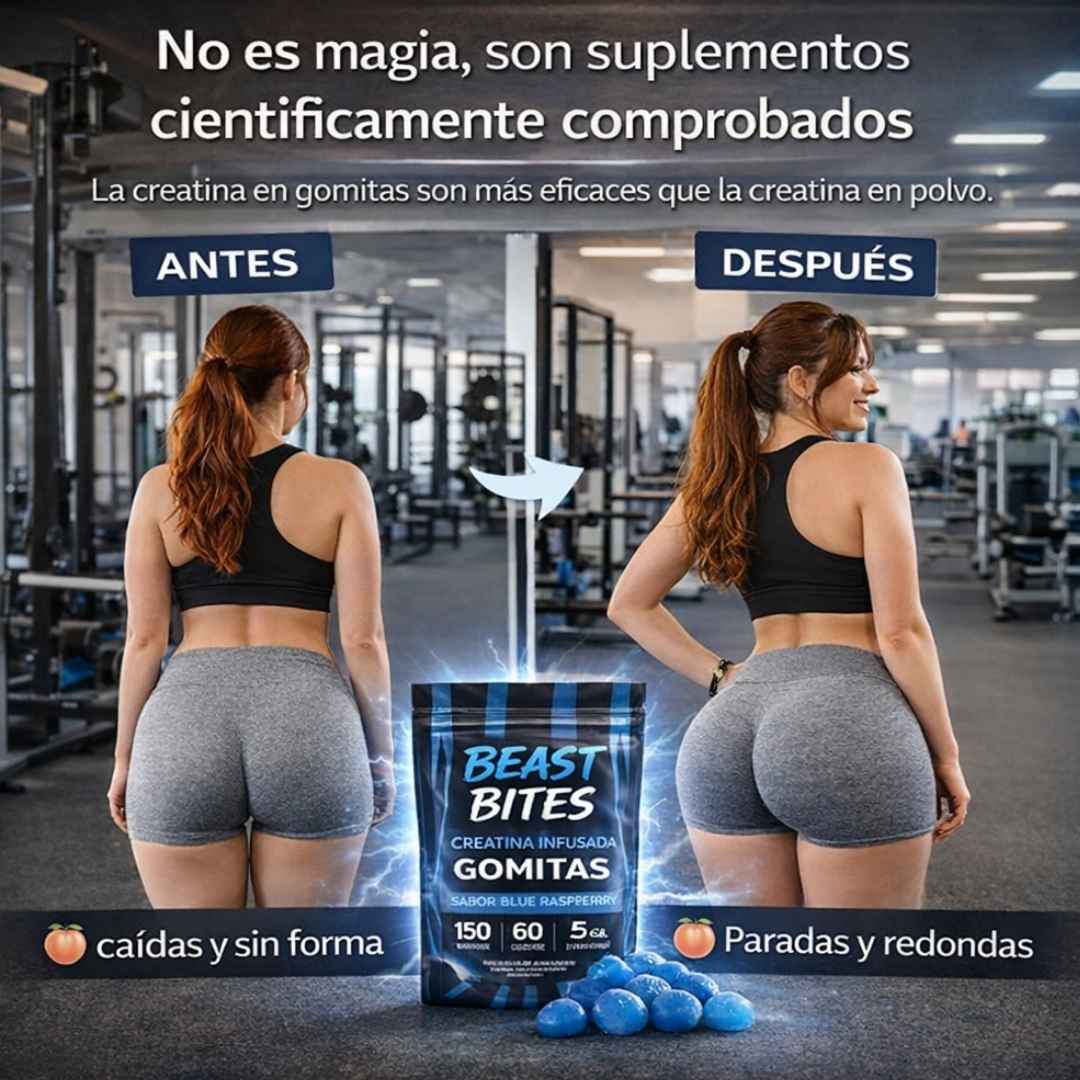 Gomitas de creatina - Crece tus glúteos 🍑