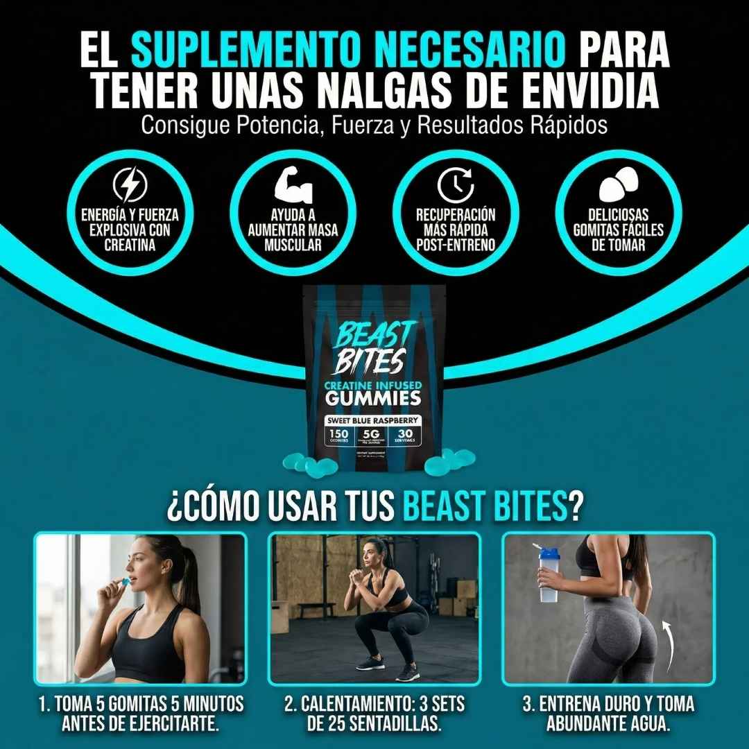 Gomitas de creatina - Crece tus glúteos 🍑