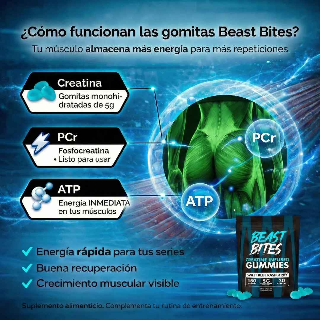 Gomitas de creatina - Crece tus glúteos 🍑