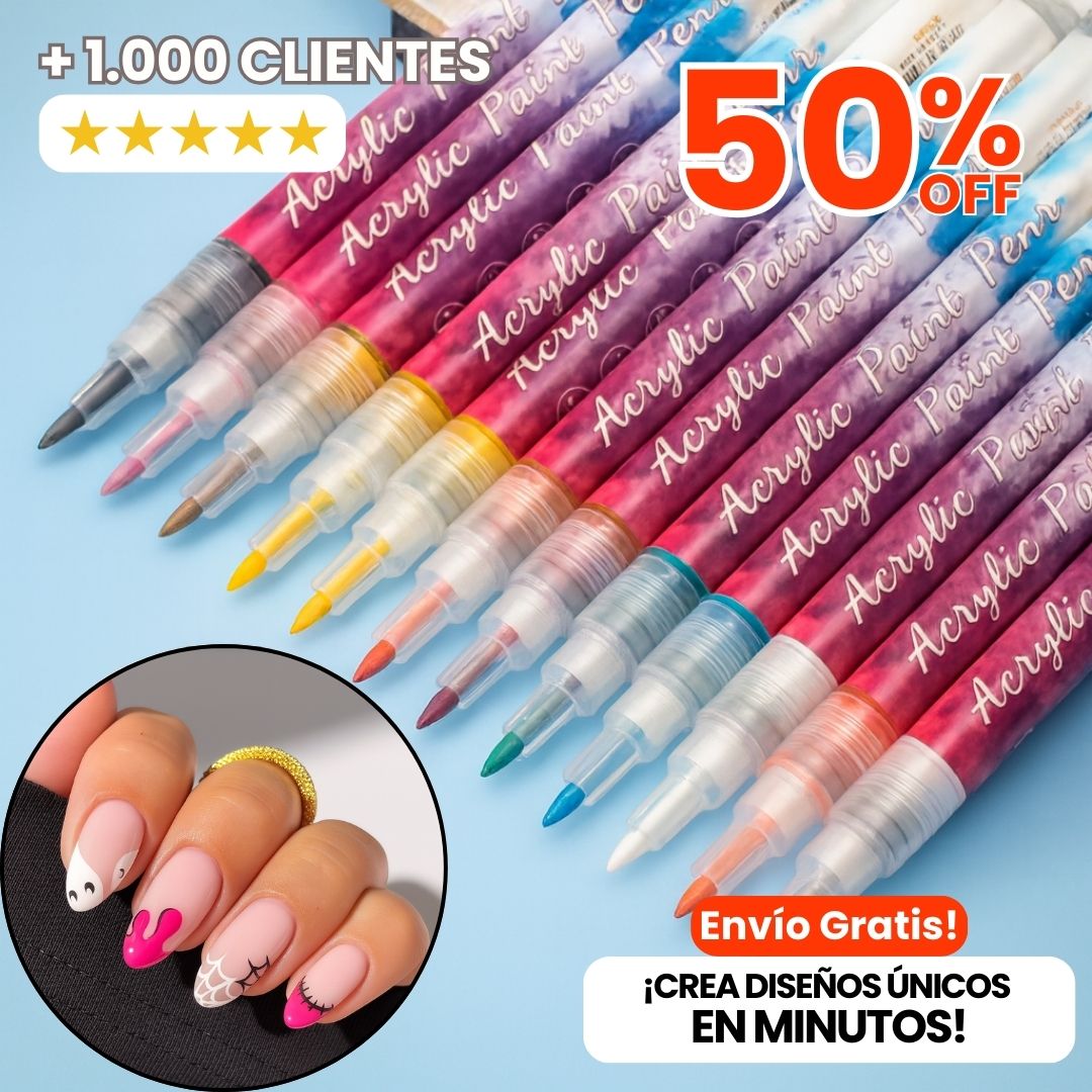 KIT 12 MARCADORES DECORATIVOS DE UÑAS NAIL ART