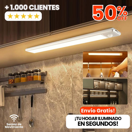BARRA LUZ LED RECARGABLE CON SENSOR DE MOVIMIENTO