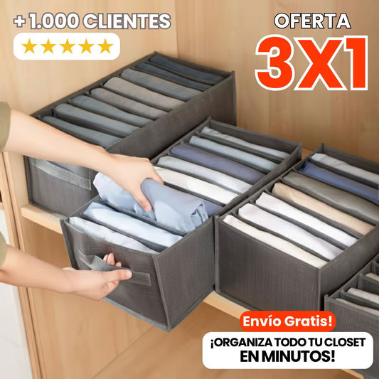Organizador De Ropa 9 Divisiones Gris- Oferta 3X1