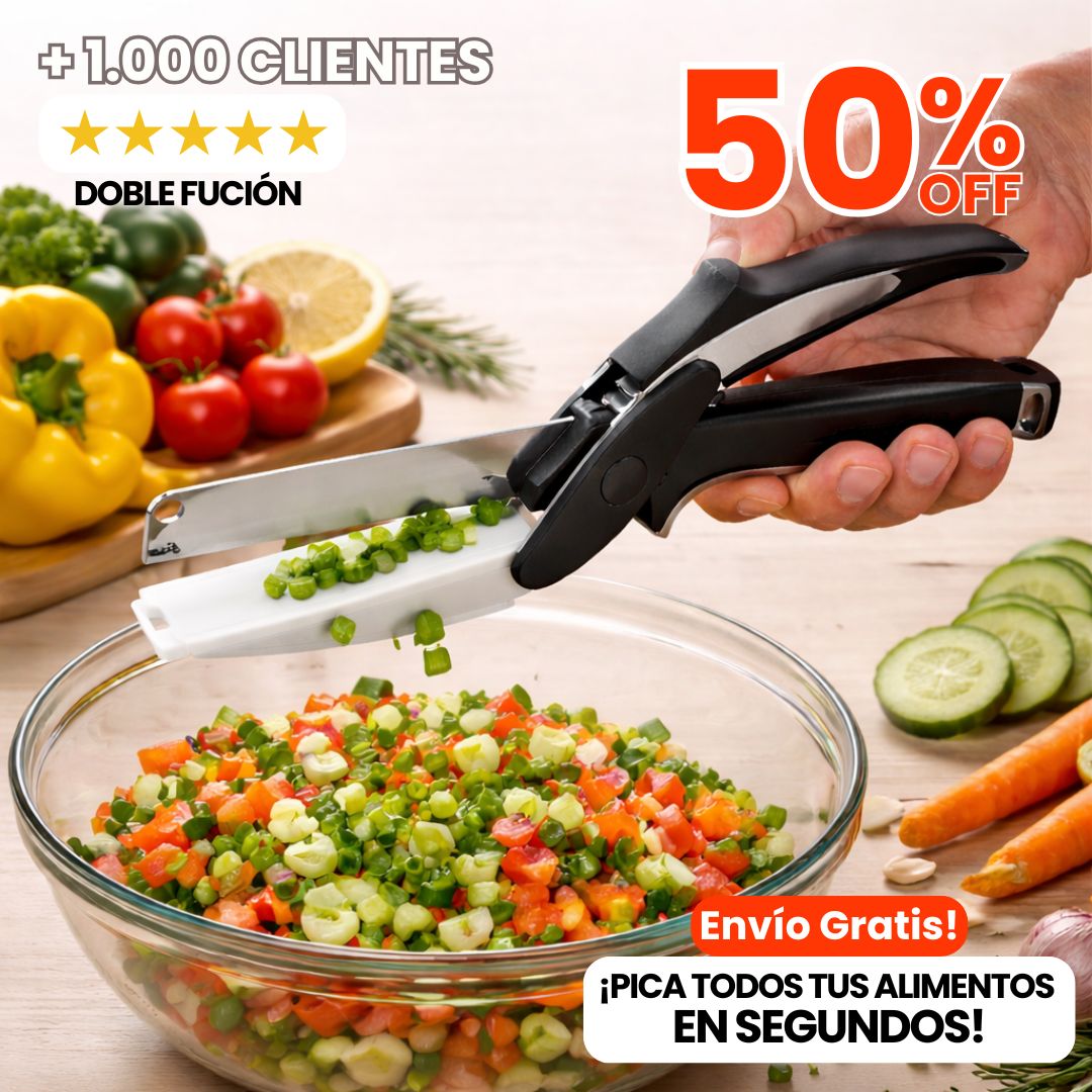 Cuchillo Tijera Picador de Cocina 2 en 1