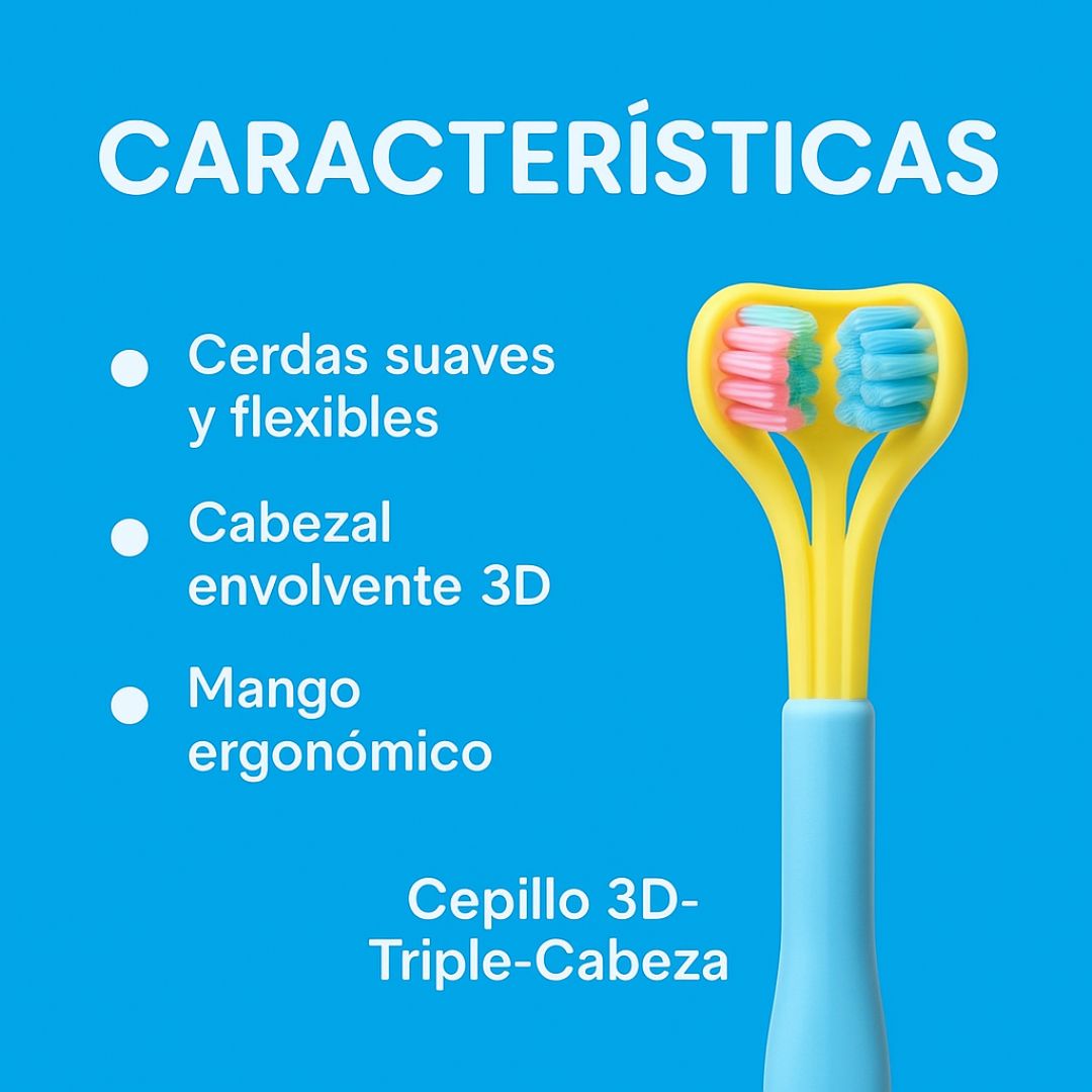 Cepillo 3D-Triple-Cabeza - limpia donde los otro no llegan