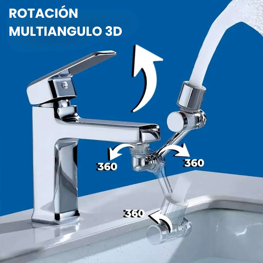 EXTENSOR GIRATORIO 1080° PARA GRIFO – Limpieza sin esfuerzo y con estilo en tu hogar