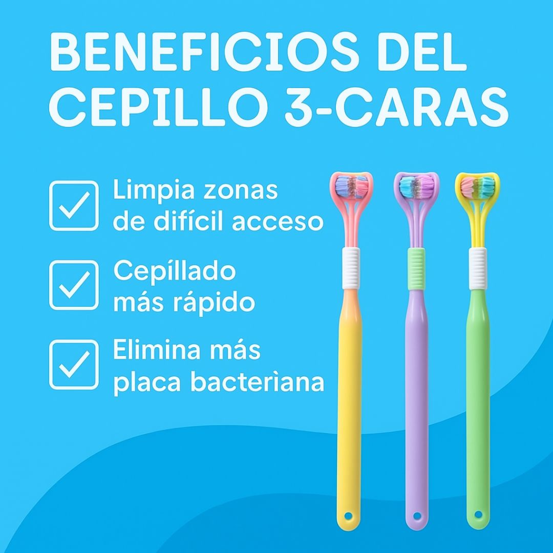 Cepillo 3D-Triple-Cabeza - limpia donde los otro no llegan